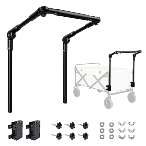 Universeller Schiebegriff für Bollerwagen Ergonomischer Schiebebügel für Handwagen mit Rundem/Eckigem Rahmen Abnehmbar Trolleys/Strandwagen/Kinderwagen unterschiedlicher Breite