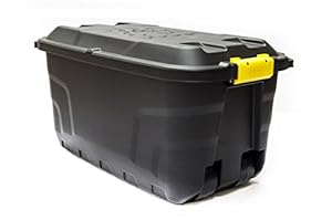 Kreher XL Transportbox 75L Schwarz mit Rollen