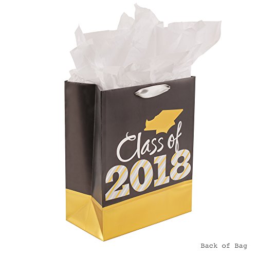 Hallmark Graduation 13" Large Gift Bag With Tissue Paper And Gift Tag (Black And Gold Class Of 2018) #TOP5