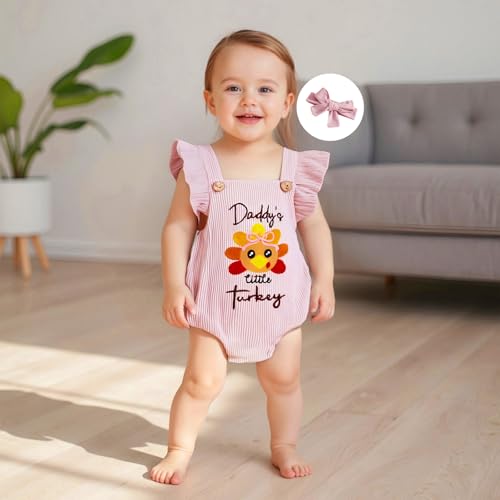 My First Thanksgiving Baby Girl Outfit Mamas Little Turkey Onesie Romper Jumpsuit Newborn Fall Outfits Clothes2