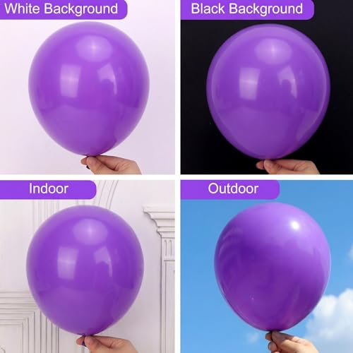Image of RUBFAC 135pcs Purple Balloons, Latex Lavender Lilac Balloon Different Sizes 18 12 10 5 Inch for Garland Arch Birthday Baby Shower Anniversary Wedding Masquerade Party Decoration