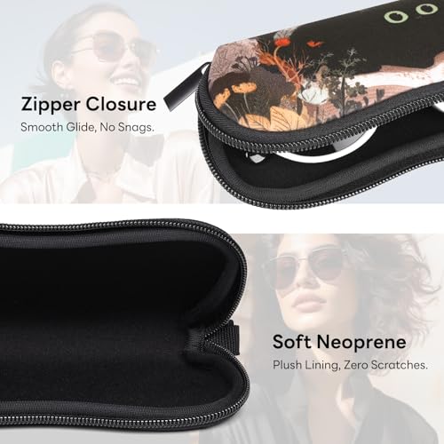 Image of Sunglasses Case with Belt Clip, Ultra Light Neoprene Zipper Soft Padded Glasses Case for Women Men