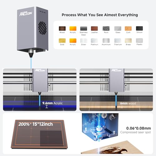 Image of Creality Falcon A1 10W Laser Engraver, Enclosed Laser Cutter with Air Assist, HD Camera Positioning, Beginner-Friendly, Class 1 Safety Engravering Machine for Wood and Metal, Acrylic(White)