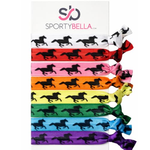 Multi Colored Horse Hair Accessories, Cowgirl Elastics Set, No Crease Hair Ties, Gift for...