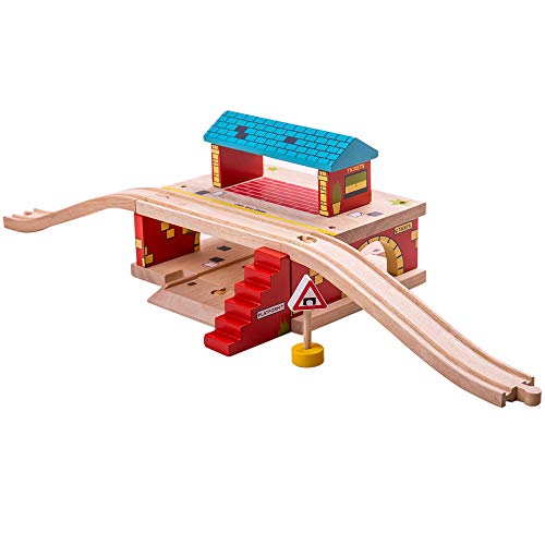 Bigjigs Rail Houten Overground Station - Andere belangrijke Wood Rail Merken zijn Compatible