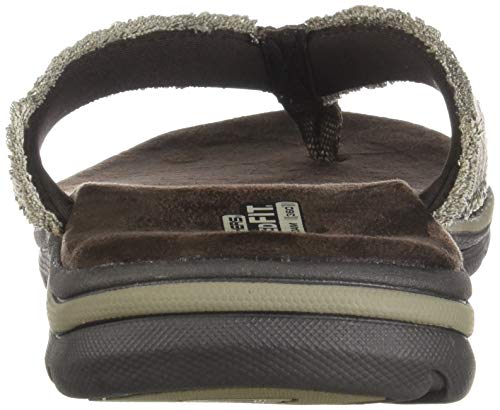 Skechers USA Men's Bosnia Flip-Flop,Chocolate,8 M US