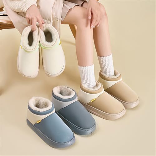 Women Mens Platform House Slippers Outdoor Waterproof Snow Boots Warm Fleece Lined Shoes Winter Non-Slip Home Slipper4