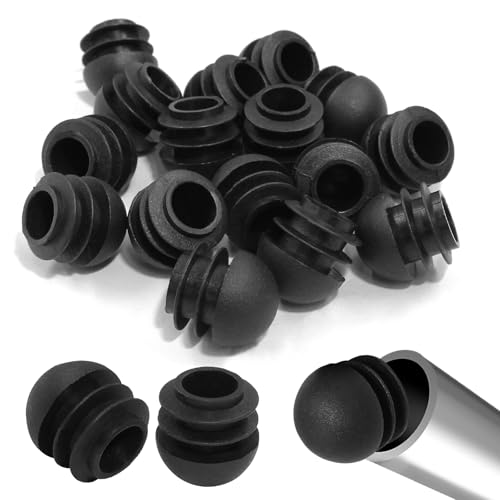16PCS 3/4" Round End Caps, 16mm, Black