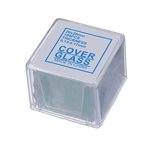 BOJACK 100 Stück Vorgereinigte Mikroskop-Objektträger mit Geschliffener Kante und 200 Stück Vorgereinigte Mikroskop-Deckgläser mit 4 Plastiktropfern