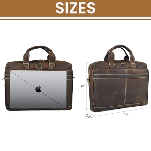 Mens Full Grain Leather Briefcase