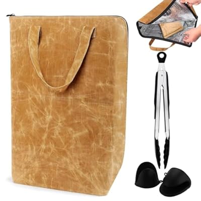 BBQ Blanket for Resting Meat Reusable Meat Insulated Resting Bag for Outdoor BBQ, Ensures The Meat is Tender and Juicy Smokers and Grilling-Waterproof Waxed Canvas Material