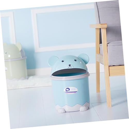 Papelera pequeña de escritorio rectangular azul miniatura 5