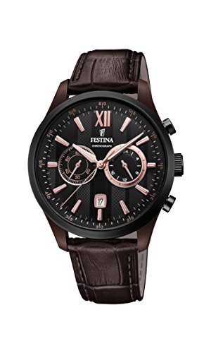 Preisvergleich Produktbild Festina Herren Chronograph Quarz Uhr mit Leder Armband F16999 / 2