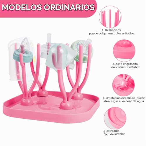 Miniatura 4 de Vicloon Estante Para Secar Y Escurrir Biberones - Soporte Portabotellas Con Bandeja De Drenaje