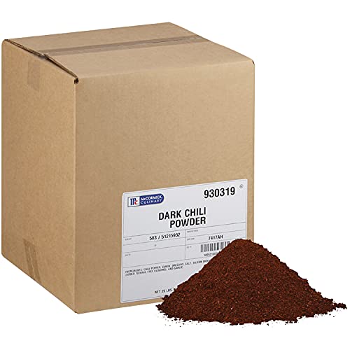 McCormick Culinary Dark Chili Powder, 25 lb - One 25 Pound Box of Dark Chili Powder Bulk, Perfect for Mexican Dishes, Chicken Wings, Nachos and More