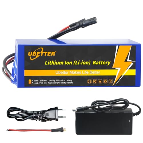 UBETTER 36V Ebike Escooter Batterie Elektrofahrrad-Akku 8AH Elektro-Fahrrad Batterie mit 2A Ladegerät für 0-1000W Elektrofahrrad Scooter Motor