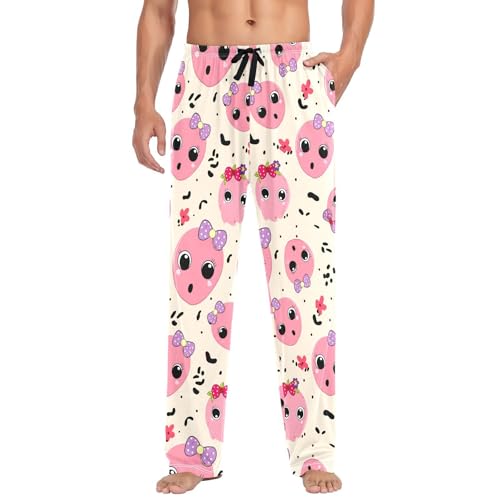 Red Spirits Men's Cotton Pajama Pants with Pockets and Drawstring Comfortable and Stylish,S