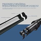 KONLLEN Kij bilardowy z włókna węglowego, 147 cm, profesjonalne kije bilardowe dla dorosłych, technologia z pełnego włókna węglowego, niewielkie odchylenie, końcówka 12,5 mm (łatwa do kontrolowania