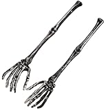 HEALEEP 2Pcs Skeleton Hands Salad Tongs Creative Halloween Kitchen Utensils Fun Decorative Tableware for Parties and Celebrations