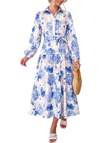 Sissyaki Womens Long Sleeve Summer Maxi Dress Floral Button Down Shirt Dress 2026 Wedding Guest Dress Blue Hydrangea Print S at Amazon Women's Clothing store Sissyaki Womens Long Sleeve Summer Maxi Dress Floral Button Down Shirt Dress 2026 Wedding Guest Dress Blue Hydrangea Print S at Amazon Women's Clothing store