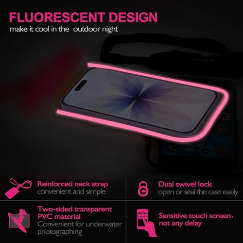 Image of ivoler [Pack of 2 Waterproof Phone Pouches with Fluorescent Edge