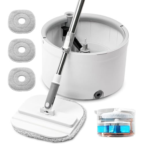 Spin Mop and Bucket with Wringer Set, 360° Spinning Mop