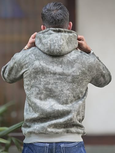 Image of Maniac Mens Spray Printed Hooded Neck Full Sleeve Loopnet Sweatshirt for Men