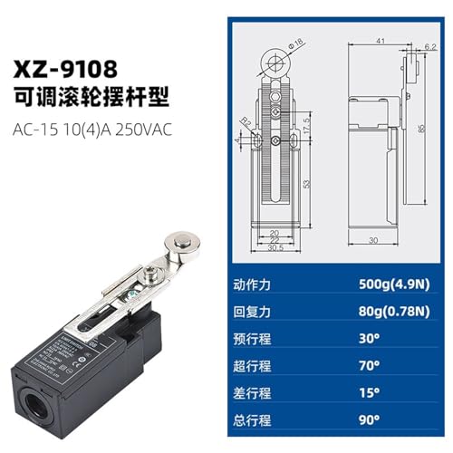 Interrupteur de limite XZ-9108 de haute pr&eacute;cision pour automatisme - 2