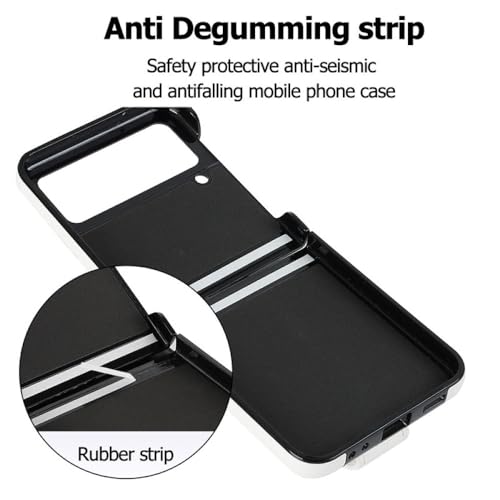 Étui de téléphone antichoc Samsung Z Flip 5 coque cuir dragonne blanche Galaxy Z Flip 3 - 6