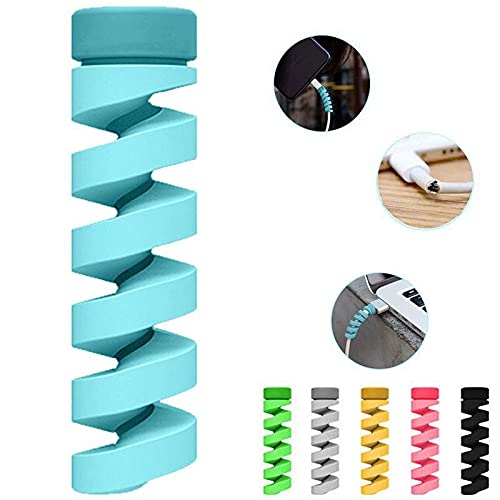 TECLUSIVE Luxury Cable Protector for Data & Charging Cables of All Smartphone & Electronic Devices || Spiral Design Cable Saver Compatible with All Cables & Chargers (Pack of 8)
