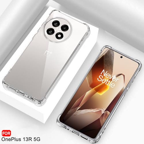 Image of TheGiftKart Crystal Clear Back Cover Case for OnePlus 13R 5G | Raised Bumps for Camera & Screen Protection | Ultra Clear Soft Silicone Back Cover Case for OnePlus 13R 5G (TPU, Transparent)