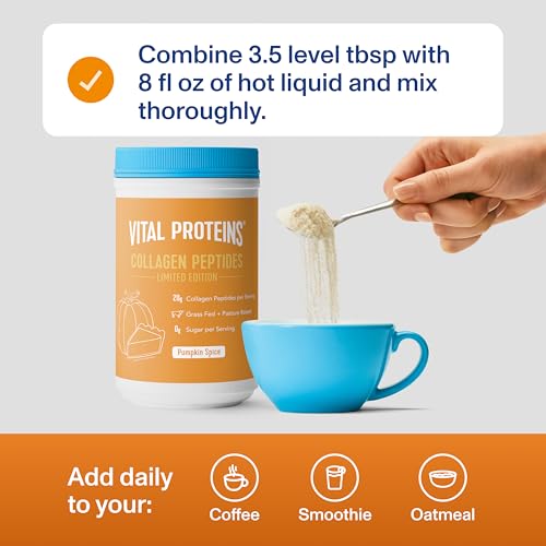 Image of Vital Proteins Pumpkin Spice Collagen Peptides, 20g Collagen Peptides, Healthy Hair, Skin, Nails & Joints