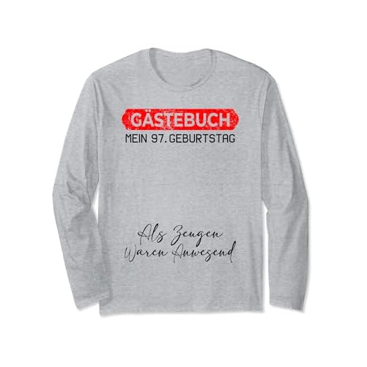 Gästebuch Mein 97. Geburtstag Libro de visitas Firma Manga Larga
