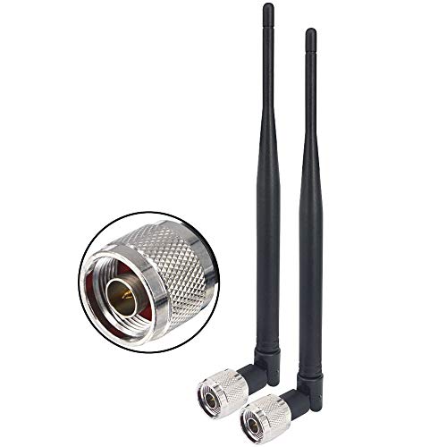 4G LTE Antenna Cellular LTE Aerial N Male Antenna 700MHz-2700MHz 5dBi 4G Antenna Omni-Directional Whip Antenna High-gain Transmit-Receive Antenna for Cell Signal Booster Amplifie Pack of 2