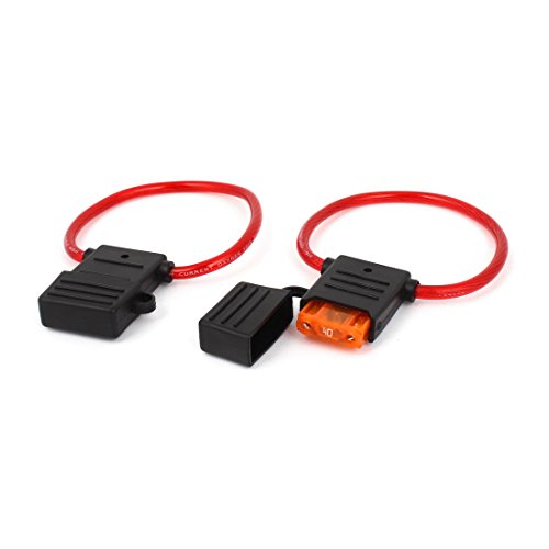 Porte-fusible à lame 40A étanche rouge : lot de 2 connecteurs de sécurité anti-court-circuit