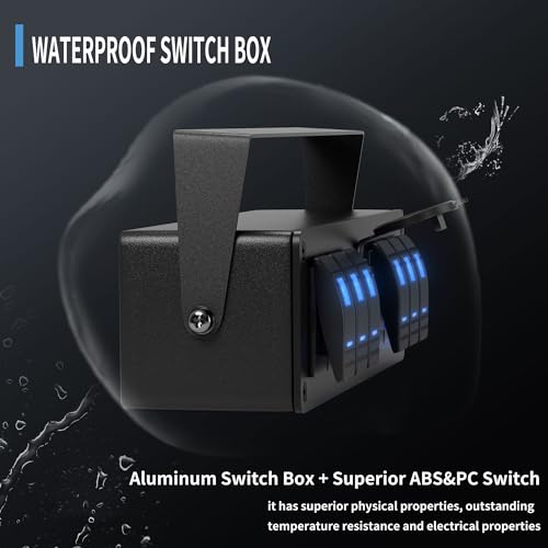 Image of Joinfworld 6 Gang Rocker Switch Box Waterproof 12V SPST ON /Off lED Light Bar Switch Panel with Dual USB Outlet PD3.0 & QC3.0 Car USB Port for Boat Marine Automotive Car Truck RV UTV