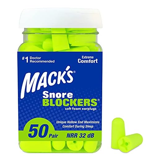 Mack’s Snore Blockers Soft Foam Earplugs, 50 Pair – 32 dB High NRR – Comfortable Ear Plugs for Sleeping, Snoring, Loud Noise and Travel