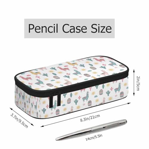 Image of Llama Camels Pencil Case Cactus Alpacas Cacti Plants Animal Pencil Bag Pen Markers Pouch Holder Organizer for Boy Girl School Students