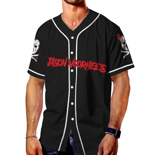 fat mummy Jason Horror Baseball Jerseys Shirt Scary Movie Halloween Shirt Gifts for Movie Lover (L) Black-White…