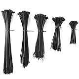 400Pcs Zip Ties and Heavy Duty Nylon Cable Ties 4 6 8 10 12 inch Black Plastic Tie Wraps by KoberrLi