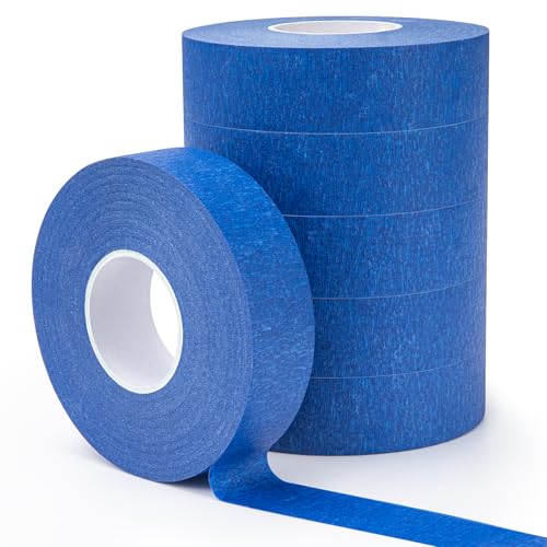 Image of OWLKELA 6 Rolls Blue Painter's Tape 1inch, 164 Feet, Easy Removal, No Residue, Ideal for DIY & Painting Projects
