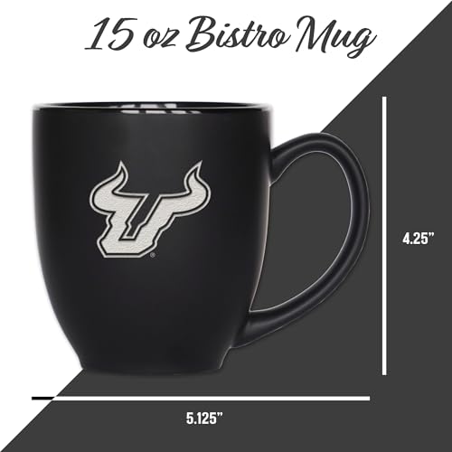 Image of Rico Industries NCAA Primary 15-Oz Personalized Matte Black Bistro Mug - for Hot or Cold Drinks
