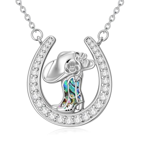 POTOPYY ���S�l�b�N���X 925�X�^�[�����O�V���o�[ �E�F�X�^���J�E�K�[���l�b�N���X �J�E�{�[�C�y���_���g �J���g���[�W���G���[ �N���X�}�X �����p, 2XL, �X�^�[�����O�V���o�[, �A�o����