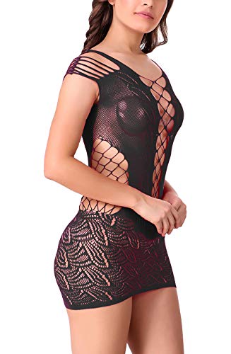 Image of Xs and Os Women's Polyamide Spandex Solid Above Knee Baby Doll Lingerie