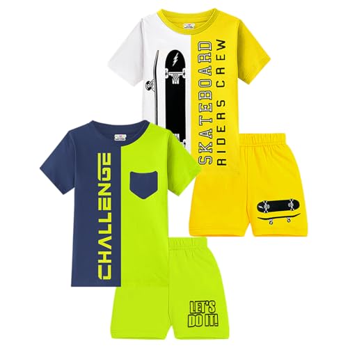 Image of Kuchipoo Boys Regular Fit Cotton T-Shirts and Shorts Set