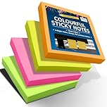 SOL 4X Sticky Note Pads -100 Sheets Per Pad, 75x75mm Sticky Notes Set for Office, Home & School Use, Multicolour Stick Notes Ideal for Note Taking, Reminders & Checklist, Cute Posted Notes