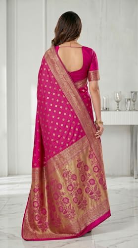 Image of C J Enterprise Women's Banarasi Saree Pure Kanjivaram Style Silk Saree With Blouse Piece for Wedding (Pari-160)