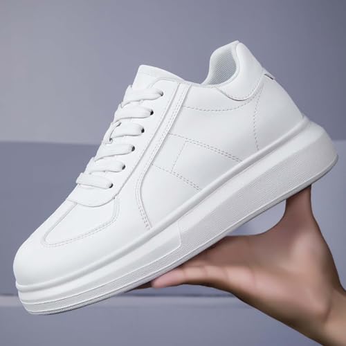 Baskets blanches plateforme femme talon compensé moderne - 7