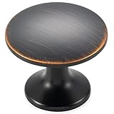 KOOFIZO ラウンドキャビネットノブ 30個パック オイル磨きブロンズプルハンドル (直径30mm / 1.2インチ) キッチン食器棚のドア、寝室のドレッサーの引き出し、バスルームワードローブハードウェア用