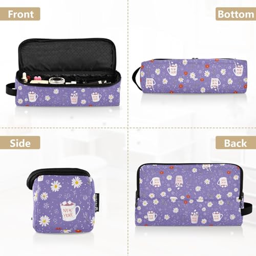Bolsa de viaje Yuiboo Daisy Purple para herramientas de cabello como plancha, rizador y secadora, con gran capacidad y resistente al calor miniatura 5